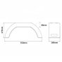 Trailer Mudguard, Single Plastic, Black, 550 x 160 x 175 mm, For 8" Wheels