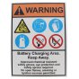 Danger Battery Charging Semi Rigid Styrene Area Sign,  A3 Size: 297 x 420 mm