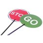 Stop and Go Lollipop Pole, Double Sided Class 2 Reflective 620mm Diameter - Single