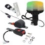 Dual Beacon Green & Amber Folding Bracket Spigot Retractable Seat Belt Kit