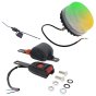Single Bolt Fixing Flashing LED Beacon Orange and Green Seat Belt Kit