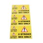 2 Stroke Fuel Mix Warning Vinyl Label (Pack of 9)