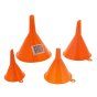 Set of Four Plastic Funnels - Sizes from 50mm to 115mm Diameter