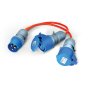 230V 16A 2-Way Splitter, IP44, 30cm Cable (MP376B)