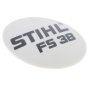 Model Plate for Stihl FS38 Brushcutters - 4140 967 1531