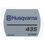 Label for Husqvarna 435, 435E, 435II Chainsaws - 504 54 68-01