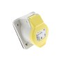 16 Amp 110v Angled Panel Socket Low Voltage Yellow
