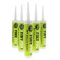FIXT Clear Silicone Sealant - 300 ml Cartridge - Pack of 6