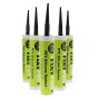 FIXT Black Silicone Sealant - 300 ml Cartridge - Pack of 6
