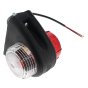 Lamp - 12v Red/White Outline Rubber Side Marker (BRITAX 428.104) Bk