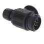 12V 13 PIN Euro Plug Only for Towing Electrics 15mm Grommet Hole - Black
