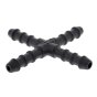 Black 4mm Plastic X-Piece Hose Joiner/Pipe Connector