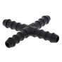 Black 5mm Plastic X-Piece Hose Joiner/Pipe Connector