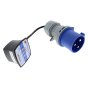 240V Industrial Check Plug Fitted with a Blue 32Amp Plug