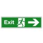 Fire Exit Sign Semi Rigid Plastic 400mm x 150mm