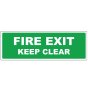 Fire Exit Keep Clear Sign Self Adhesive 400x150mm