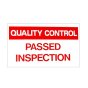 Red & White "Passed Inspection" Quality Control Sign (600 x 450mm)