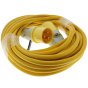 10M Extension Lead - 16A 2.5mm Cable - VDE approved Yellow indicating 110V