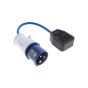 Single Socket 16A-13A Fly Lead - 25cm Cable with 16A Plug & 13A Socket 240V