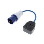 Single Socket 16A-13A Fly Lead - 25cm Cable with 16A Plug & 13A Socket 240V