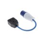 Single Socket 16A-13A Fly Lead - 25cm Cable with 16A Plug & 13A Socket 240V