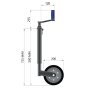 42mm Jockey Wheel, Smooth Tube, 400kg, Solid Wheel - Replaces Bradley