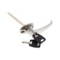 Chrome Lever Handle, Locking Keyed Alike, 38mm Centres, 8mm Square