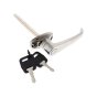Chrome Lever Handle, Locking Keyed Alike, 38mm Centres, 8mm Square