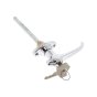 Locking Chrome Lever Handle, Keyed Alike, 43.5mm Hole Centres
