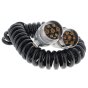 Coiled Extension Lead 7 Pin Male/Male Length: 1.5m - 3m