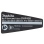 Name Plate for Makita DHP458RFE, DHP458Z Hammer Drills - 814Y76-9