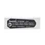 Name Plate for Makita DTW300 Impact Wrench - OEM No. 857A18-6