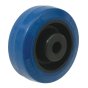 Rubber Castor Wheel 4" Blue for Machinery - 15mm Bore