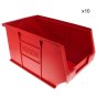 Red Plastic Wall Panel Storage Bins Size 3 Pack of 10 - Stackable and Versatile