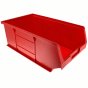Size 4 Red Plastic Wall Panel Storage Bins - Stackable, Pack of 10