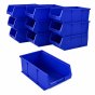 Size 4 Blue Plastic Wall Panel Storage Bins - Pack of 10