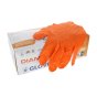 Orange Nitrile Grip Plus Disposable Gloves (XL Pack of 100)