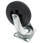 6" Rubber Swivel Castor with Roller Bearing Centres