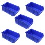 Blue Plastic Wall Panel Storage Bins Size 7 - Pack of 5