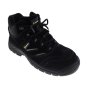 Size 4 Black Click Trainer Safety Boot - Leather Upper, Steel Toe Cap, Oil and Slip Resistant Sole