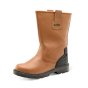 Premium Rigger Boot Leather Upper & Fur Lining Padded Ankle Tan - Size 13