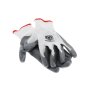 Polyester Seamless Gloves Nitrile Palm & Finger Coated Vented Back Grey LGE