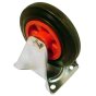 8" Rubber Fixed Castor with Roller Bearing Centres