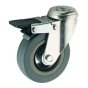 3" Grey Rubber Swivel Castor Wheel Braked
