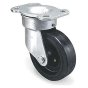 8" Rubber Heavy Duty Swivel Castor Wheel - Steel Frame, Cast Iron Hub - Capacity: 535kgs
