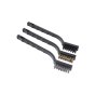 3 Piece Abrasive Brush Set - Nylon, Brass, Wire Filled Heads for Cleaning