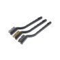 3 Piece Abrasive Brush Set - Nylon, Brass, Wire Filled Heads for Cleaning