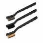 3 Piece Abrasive Brush Set - Nylon, Brass, Wire Filled Heads for Cleaning