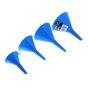 4 Piece Plastic Funnel Set - 50mm to 115mm Diameters, Tough Construction