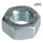 UNF Steel Nuts, Zinc Plated, Size: 3/8". Pack of 200